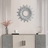 Maxbell Round Wall Mirror Makeup Mirrors for Home Decoration Argent