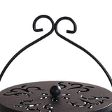 Maxbell Portable Hollow Burner Holder with Handle and Lid for Garden Home Accessory Black