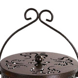 Maxbell Portable Hollow Burner Holder with Handle and Lid for Garden Home Accessory Bronze