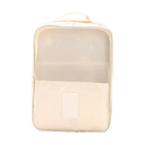 Maxbell Shoe Storage Bag Dual Zipper Foldable Sneakers for Camping Travel Fishing Beige