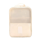 Maxbell Shoe Storage Bag Dual Zipper Foldable Sneakers for Camping Travel Fishing Beige
