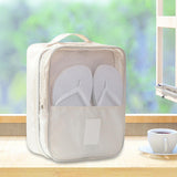 Maxbell Shoe Storage Bag Dual Zipper Foldable Sneakers for Camping Travel Fishing Beige