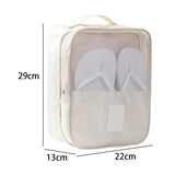 Maxbell Shoe Storage Bag Dual Zipper Foldable Sneakers for Camping Travel Fishing Beige