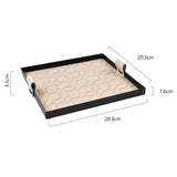 Maxbell Beige Decorative Vanity Tray Catchall Tray Iron Frame NightStand Organizer Square