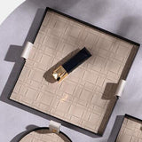 Maxbell Beige Decorative Vanity Tray Catchall Tray Iron Frame NightStand Organizer Square