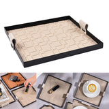 Maxbell Beige Decorative Vanity Tray Catchall Tray Iron Frame NightStand Organizer Square