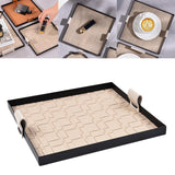 Maxbell Beige Decorative Vanity Tray Catchall Tray Iron Frame NightStand Organizer Square