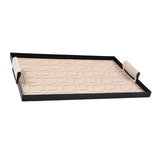 Maxbell Beige Decorative Vanity Tray Catchall Tray Iron Frame NightStand Organizer Rectangle
