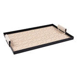 Maxbell Beige Decorative Vanity Tray Catchall Tray Iron Frame NightStand Organizer Rectangle