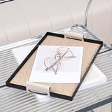 Maxbell Beige Decorative Vanity Tray Catchall Tray Iron Frame NightStand Organizer Rectangle