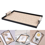 Maxbell Beige Decorative Vanity Tray Catchall Tray Iron Frame NightStand Organizer Rectangle