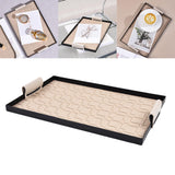 Maxbell Beige Decorative Vanity Tray Catchall Tray Iron Frame NightStand Organizer Rectangle
