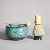 Maxbell 4Pcs Japanese Matcha Set Matcha Traditional Japanese Tea Ceremony Blue