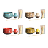 Maxbell 4Pcs Japanese Matcha Set Matcha Traditional Japanese Tea Ceremony Blue