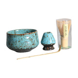 Maxbell 4Pcs Japanese Matcha Set Matcha Traditional Japanese Tea Ceremony Blue