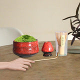 Maxbell 4Pcs Japanese Matcha Set Matcha Traditional Japanese Tea Ceremony Red