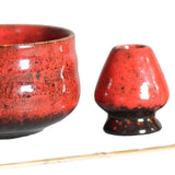 Maxbell 4Pcs Japanese Matcha Set Matcha Traditional Japanese Tea Ceremony Red