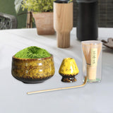 Maxbell 4Pcs Japanese Matcha Set Matcha Traditional Japanese Tea Ceremony Yellow