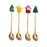 Maxbell 4 Pieces Christmas Coffee Spoon Stainless Steel for Wedding