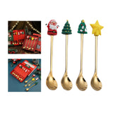 Maxbell 4 Pieces Christmas Coffee Spoon Stainless Steel for Wedding