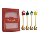 Maxbell 4 Pieces Christmas Coffee Spoon Stainless Steel for Wedding