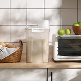 Maxbell Rice Storage Bin Sealed Lid with Measuring Cup Food Container for Grain Nuts
