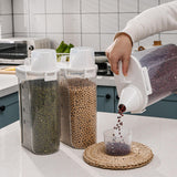 Maxbell Rice Storage Bin Sealed Lid with Measuring Cup Food Container for Grain Nuts