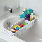 Maxbell Bathtub Rack Towel Holder Durable with Drain Hole Telescopic for Table Shelf