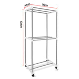 Maxbell Dryer Clothes Hanger with Brake Wheel Clothes Rail Large Easy to Move