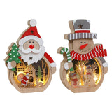 Maxbell Wooden Christmas Ornaments Photo Props Snowman for Party Office Table Decor A