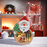 Maxbell Wooden Christmas Ornaments Photo Props Snowman for Party Office Table Decor A