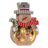 Maxbell Wooden Christmas Ornaments Photo Props Snowman for Party Office Table Decor B