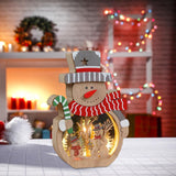 Maxbell Wooden Christmas Ornaments Photo Props Snowman for Party Office Table Decor B