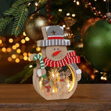 Maxbell Wooden Christmas Ornaments Photo Props Snowman for Party Office Table Decor B