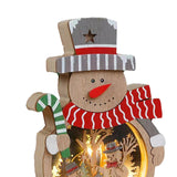 Maxbell Wooden Christmas Ornaments Photo Props Snowman for Party Office Table Decor B