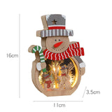Maxbell Wooden Christmas Ornaments Photo Props Snowman for Party Office Table Decor B