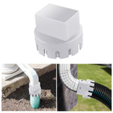 Maxbell Downspout Adapter Universal for Landscape Pipe Outdoor Corrugated Pipe White 2inchx3inch