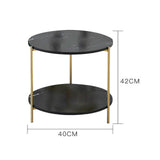 Maxbell Light Luxury Marbling Side Table Small Table for Cafe Living Room Bedroom Black round