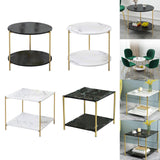 Maxbell Light Luxury Marbling Side Table Small Table for Cafe Living Room Bedroom Black round