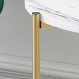 Maxbell Light Luxury Marbling Side Table Small Table for Cafe Living Room Bedroom White round