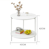 Maxbell Light Luxury Marbling Side Table Small Table for Cafe Living Room Bedroom White round
