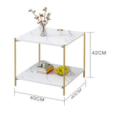 Maxbell Light Luxury Marbling Side Table Small Table for Cafe Living Room Bedroom White square