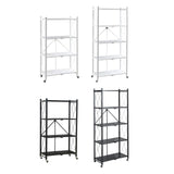 Maxbell Foldable Bookshelf Corner Shelf Organization Cart Free Standing for Bathroom Four Tier White