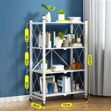 Maxbell Foldable Bookshelf Corner Shelf Organization Cart Free Standing for Bathroom Four Tier White