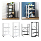 Maxbell Foldable Bookshelf Corner Shelf Organization Cart Free Standing for Bathroom Four Tier White