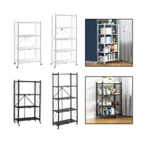 Maxbell Foldable Bookshelf Corner Shelf Organization Cart Free Standing for Bathroom Four Tier White