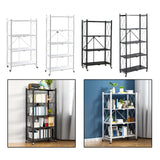 Maxbell Foldable Bookshelf Corner Shelf Organization Cart Free Standing for Bathroom Four Tier White