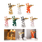 Maxbell Chinese Style Rabbit Figurine Art Crafts Jewelry Tray for Party Table Decor Aureate