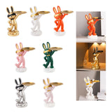 Maxbell Chinese Style Rabbit Figurine Art Crafts Jewelry Tray for Party Table Decor Aureate