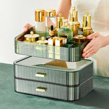 Maxbell Luxury Desktop Cosmetics Storage Holder Display for Bedroom Home Countertop Green